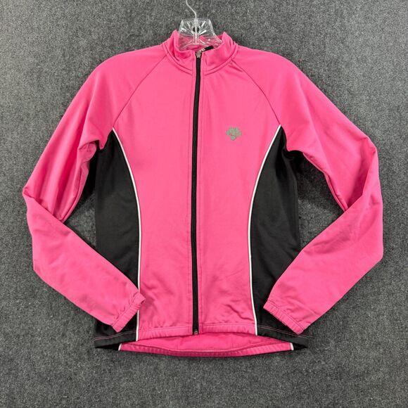 Descente Jacket Women's Small Pink Black Full Zip Cycling Training Skiing - Picture 1 of 10